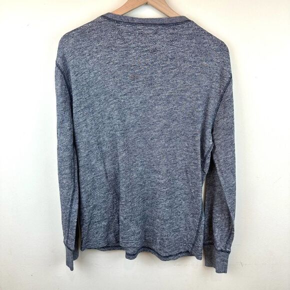 Wallace & Barnes Blue Striped Long‎ Sleeve Henley Shirt Men’s M - Picture 2 of 10